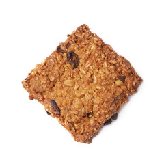 Oatmeal cookie with raisins isolated