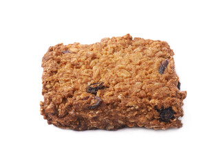 Oatmeal cookie with raisins isolated