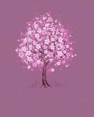 cherry on pink background