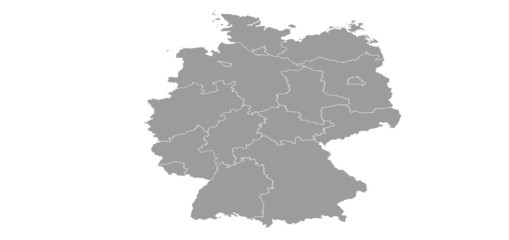 Obraz premium Deutschlandkarte grau mit weißen Grenzen