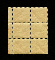 Fototapeta premium Reverse side of a postage stamp.