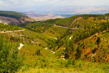 Aerial view of Galilee mountains 