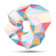 Vector complicated 3d figure, modern digital technology style fo