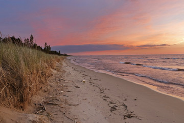 Sunset on a Lake Huron Beach - Pinery Provincial Park, Ontario, Canada