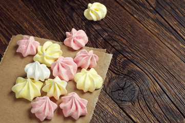 Scattered meringue cookies