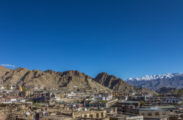 Leh town in Ladakh Kashmir