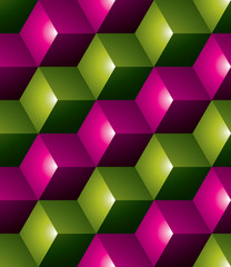 Futuristic continuous multicolored pattern, illusive motif abstr