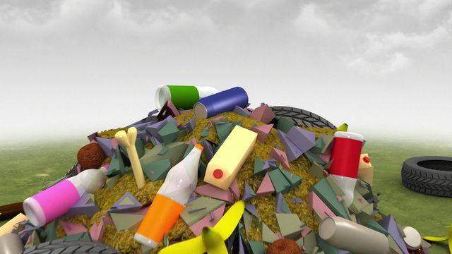 Garbage Monster. 3D animation.