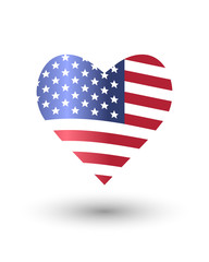Heart in American flag style