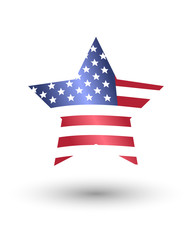 Star in American flag style
