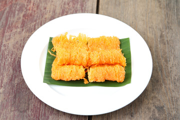Thai dessert,golden threads.
