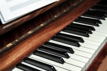 Piano vintage toning. close-up