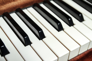 Piano vintage toning. close-up