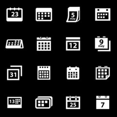 Vector white calendar icon set