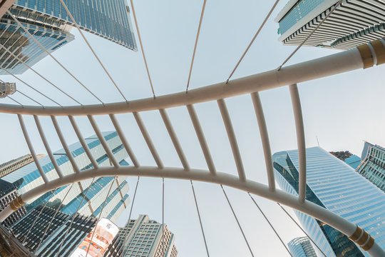 Bangkok,Thailand -  May 22,2015 : Elevation angle of The Skywalk