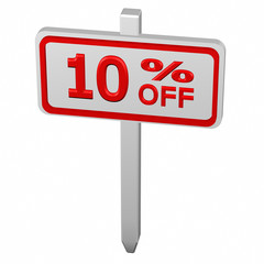 Pillar with sign discount 10 % off