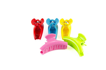 Hair clips isolated on white background