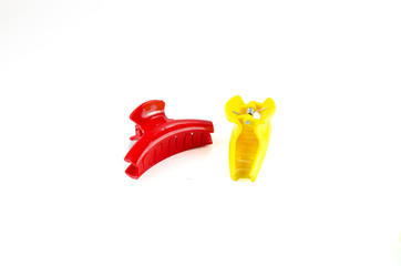 Hair clips isolated on white background