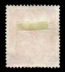 Obraz premium Reverse side of a postage stamp.