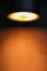Lamp on concrete wall