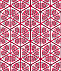 Seamless optical ornamental pattern with three-dimensional geome