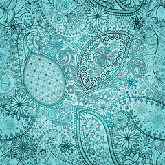 Vintage floral motif ethnic seamless background.