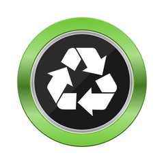Recycle symbol Green Button
