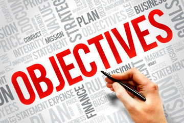 Objectives word cloud, business concept