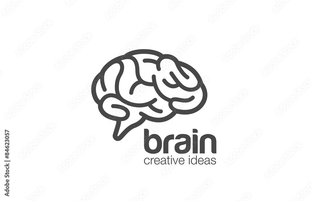 Wall mural brain logo design vector template. generate idea...brainstorming