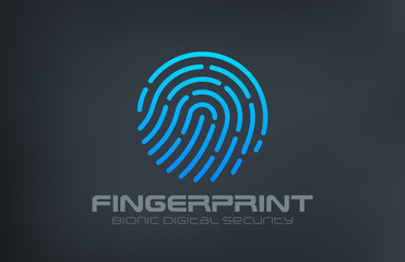 Fingerprint Logo Touch Security design vector template...Biometr