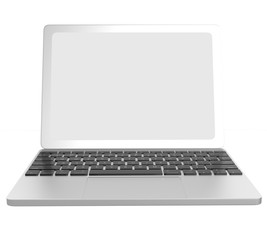 modern laptop with blank screen display with clipping path