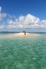 woman deserted dream island st vincent et les grenadines caribbean