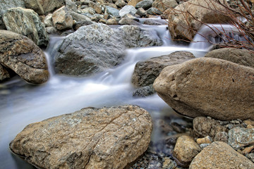 Naklejka na ściany i meble winter river with rocks