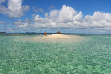 woman deserted dream island st vincent et les grenadines caribbean