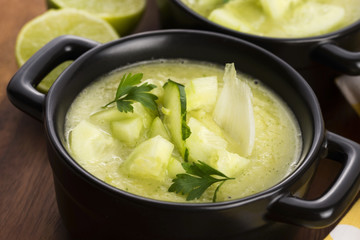 cold cucumber soup with herbs