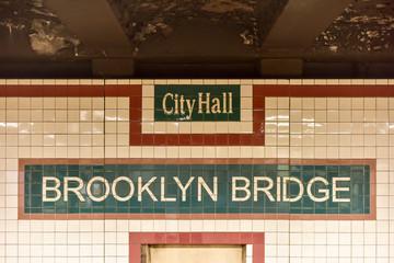 Brooklyn Bridge City Hall Subway Station - New York City