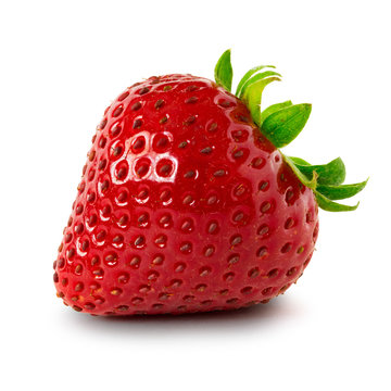 Strawberry over white background
