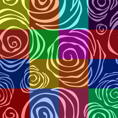 seamless patchwork pattern with  flowers