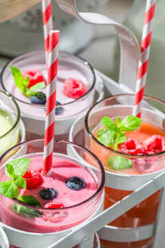 Summer smoothie with fruity yogurt