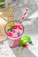 Yummy smoothie with fruits