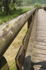 Fototapeta na wymiar wooden bridge on the lake