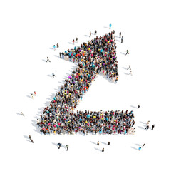 People in the form of arrows.