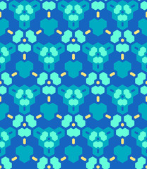 blue cyan yellow abstract geometric seamless pattern.