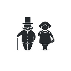 Vector men and woman sign for toilet