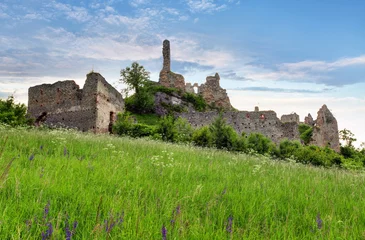Fotobehang Rudnes Slovakia - Ruin of castle Korlatko