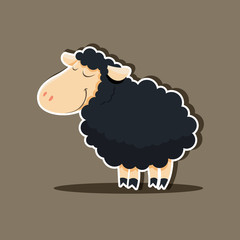 Naklejka premium Vector cute sheep