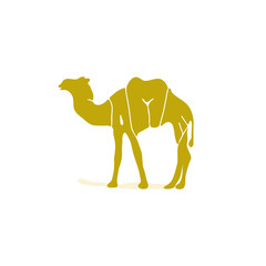 Illustration camel painted the word "camel". For child development and games.