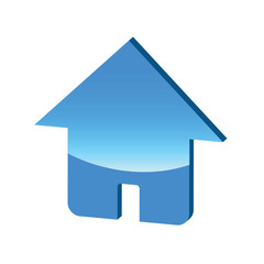 Home blue 3D icon