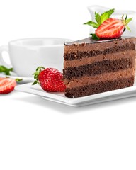 Food, plate, cake.