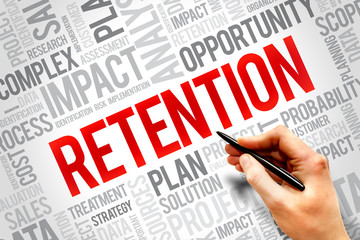 RETENTION word cloud, business concept